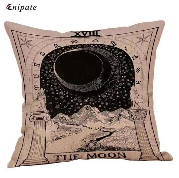 THE MOON Tarot Card Throw Pillow Cover NIP - Picture 3 of 4